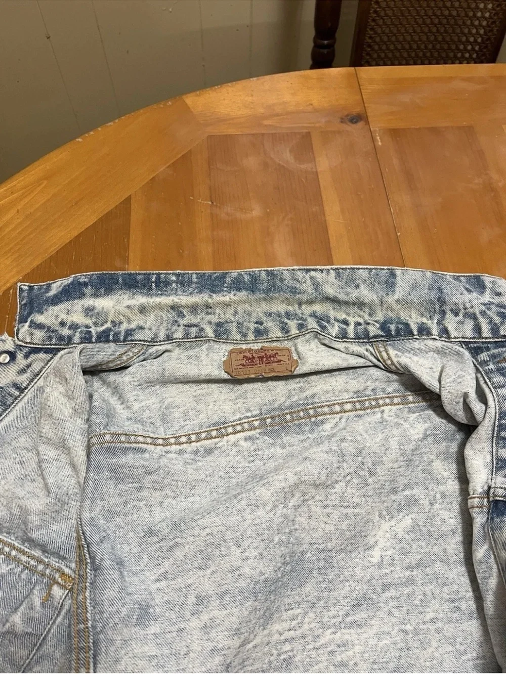 Vintage Levi’s 70507-0219 Acid Wash Denim Trucker Jacket USA Made Size L 523 - Picture 7 of 13